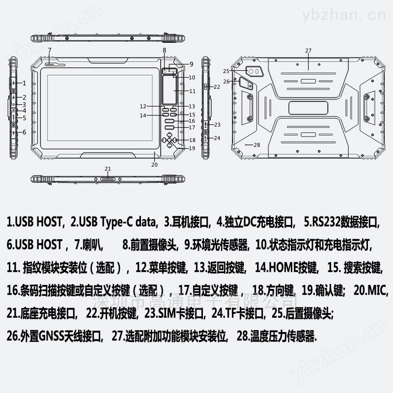 10.1寸工业用指纹三防平板电脑 加固计算机