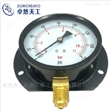 Y60H Y100H Y150H钢外壳铜内机充油耐震轴向波登管式压力表 通用型压力表