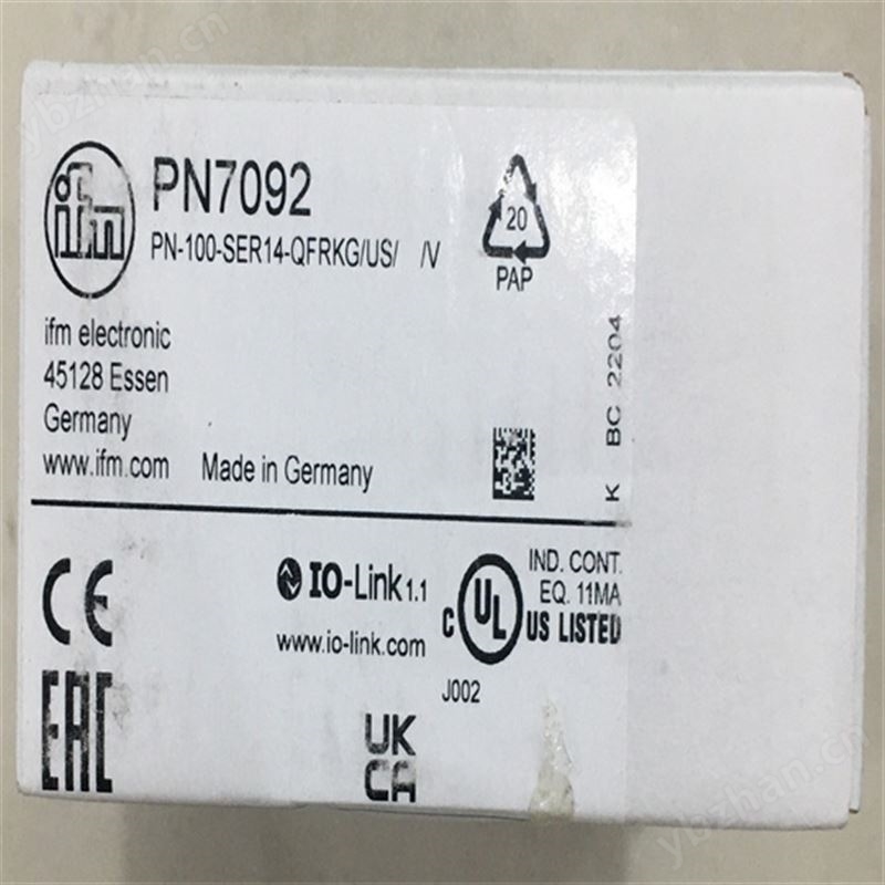 IFM带显示屏的压力传感器规格参数