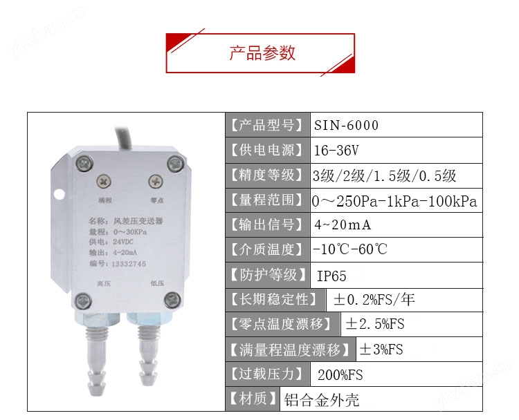 联测_SIN-6000 风差压传感器-