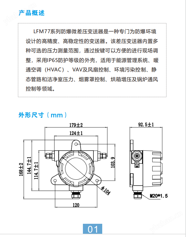 墙装式差压变送器锂电池新能源车间压差检测