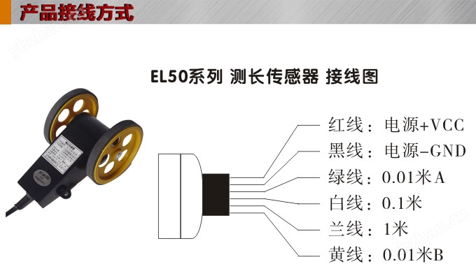 测长传感器,EL50计长传感器,米轮,旋转编码器接线方式 测长传感器,EL50计长传感器,米轮,旋转编码器接线方式
