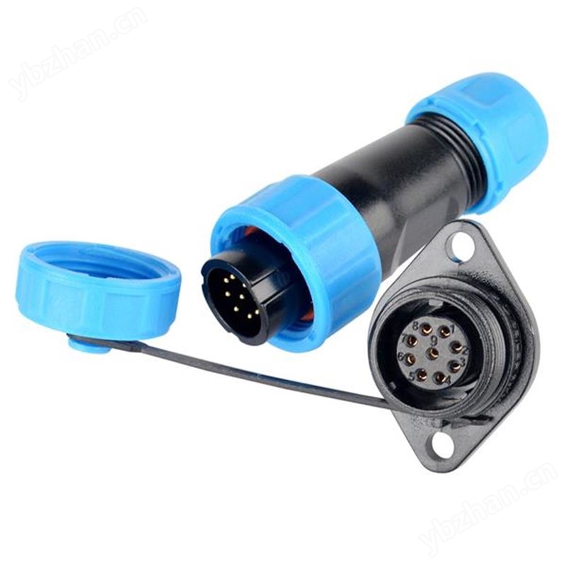 WM13-9芯 法兰式 3A 防水连接器 WM13S09PG-01 防水航空插头