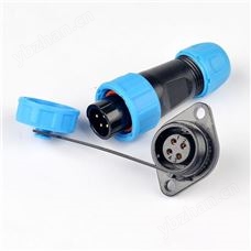 WM13-4芯 5A 法兰式 防水连接器 WM13S04PG-01 防水航空插头插座