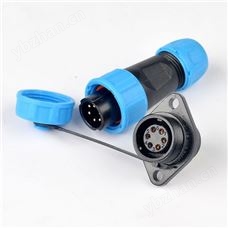 WM13-6芯 5A 法兰式 防水连接器 WM13S06PG-01 防水航空插头插座