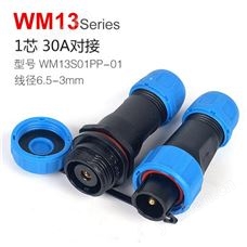 WM13-1芯 30A 对接式 防水连接器 WM13S01PP-01 航空插头插座