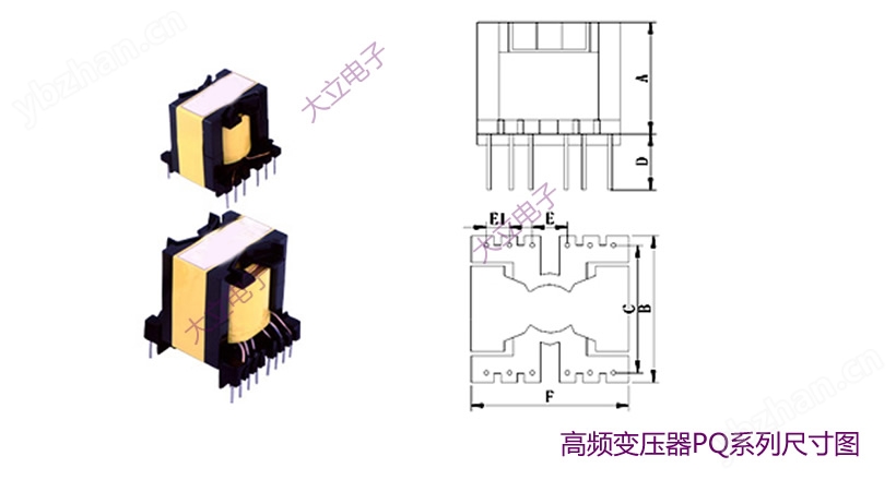 高频变压器PQ系列尺寸封装