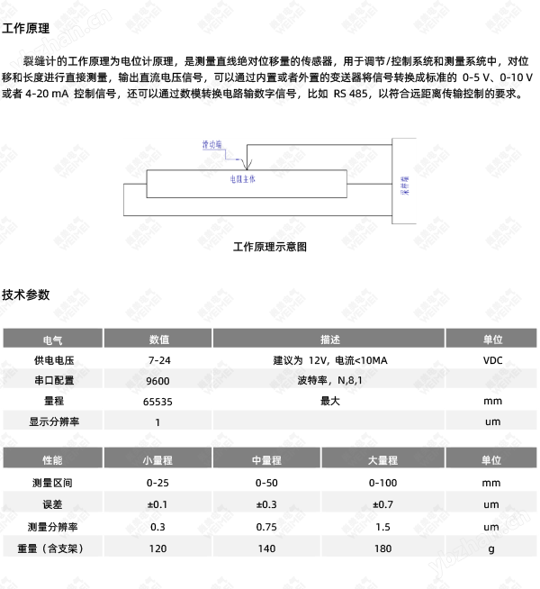 WDL110 裂缝计 变形监测