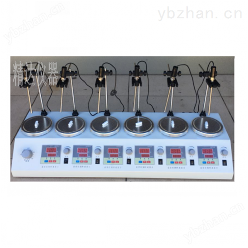 6头数显恒温磁力加热搅拌器