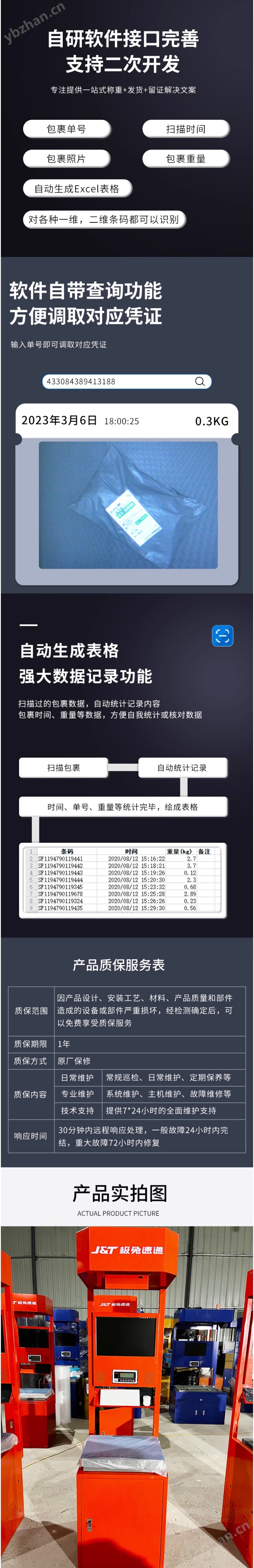 动态DWS自动称重扫码测体一体机快递电商