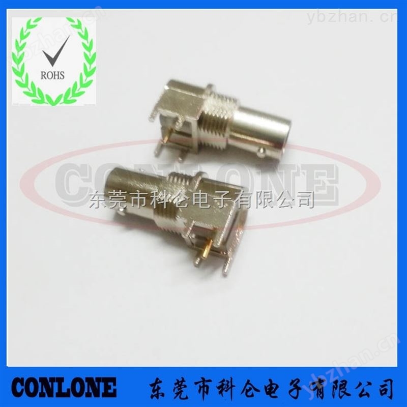 印刷电路板弯式90·度PCB穿孔安装高清BNC插座 BNC视频接头-印刷板连接器 BNC-