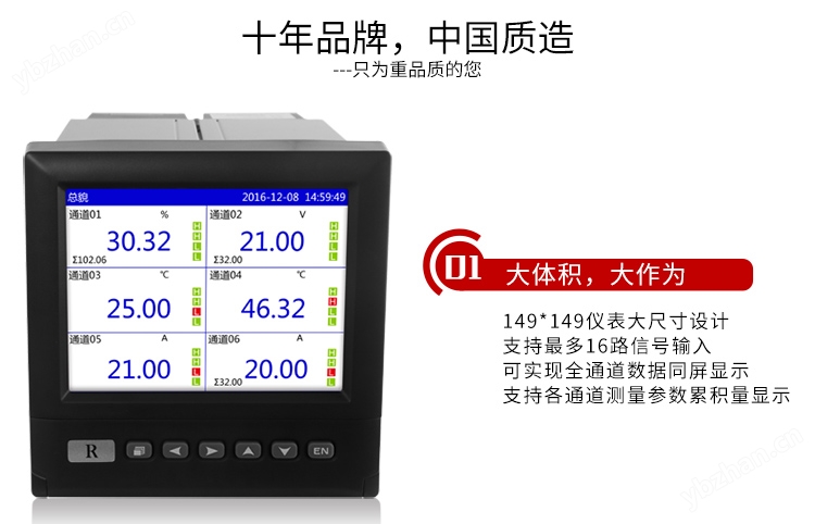 MIK-R4000D 1-16路 无纸电流电压电量功率
