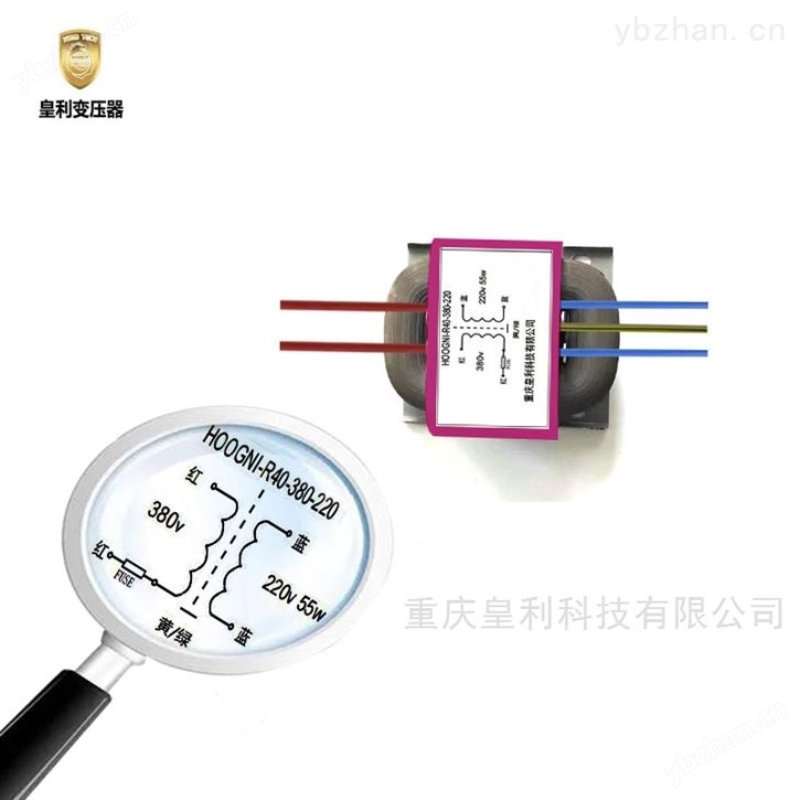 皇利R40 55w全铜制冷设备电源用R型变压器
